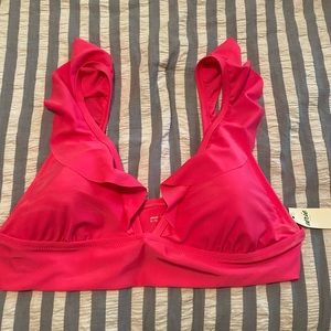 Aerie Ruffle Longline Bikini Top